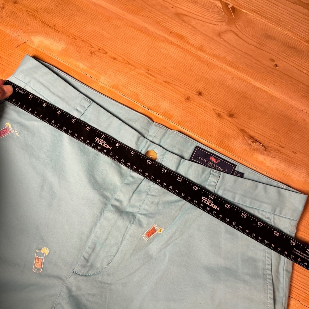 Vineyard Vines Mens 36 Light Teal Cocktail Drink Embroidered Breaker Shorts 9in - Picture 6 of 8